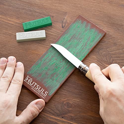 Hutsuls White & Green Strop Compound - Total 5 Oz Get Razor Sharp Edge with Green Honing Compound for Strop, Easy to Use Green & White Stropping Compound for Knives Guide, White Polishing Compound Bar - Image 5