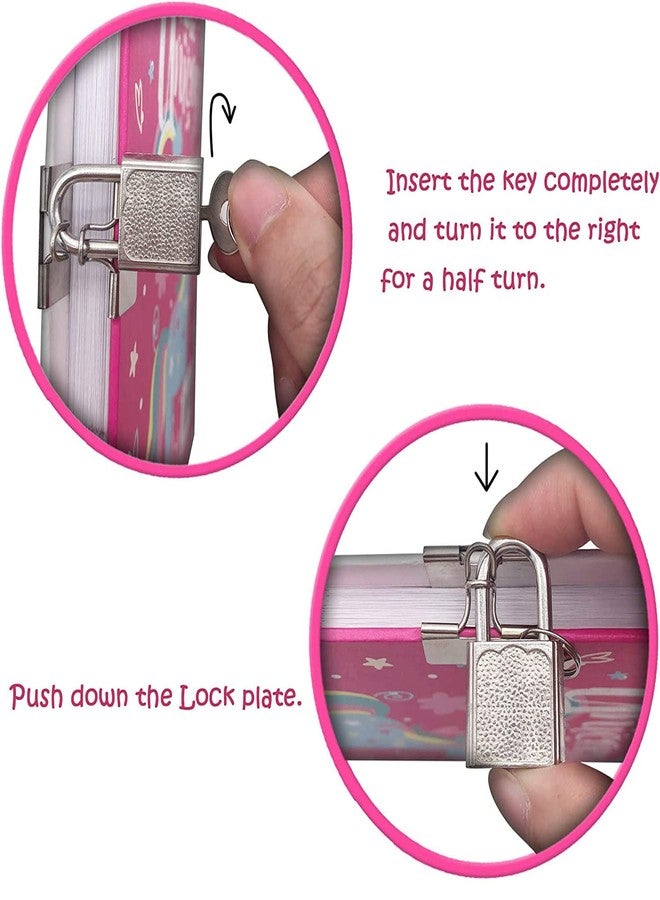 Jasol Diary with Lock for Kids 100 Pages Girl Hair Design Book Kid Writing Drawing Gift for Pre School Age 12 Up Pack of 1girl Pink - Image 3