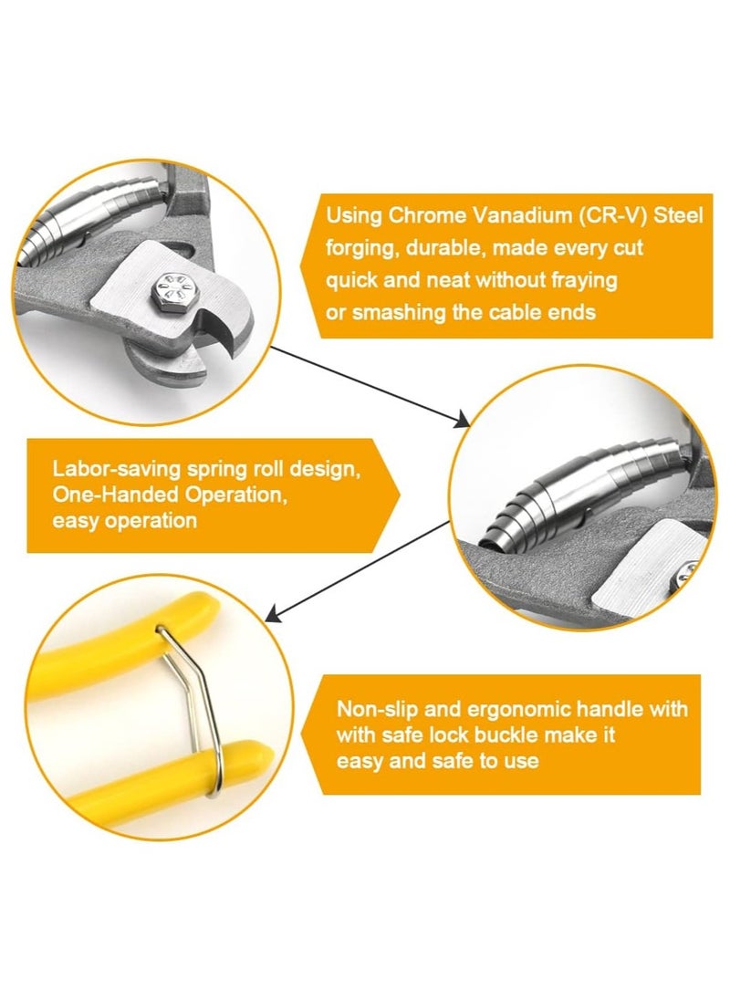 SYOSI - Stainless Steel Wire Rope Cutter, High Hardness Wire Cable Cutting Tools with Anti-Slip Handle,Heavy Duty Cutting Plier for Cable, Steel Cable, Wire Rope, Cable Wire Cutters High Leverage Cutter - Image 1