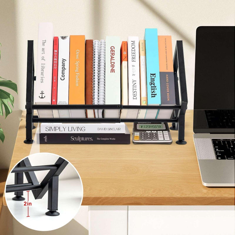 ENCIMART Adjustable Desktop Bookshelf for Desk Book Organizer, Tilting Tabletop Bookshelf in Office Home/Bedroom, Vinyl Record Storage Holder Book Rack for Magazine/CDs/Books/Vinyls Display (Patent Pending - Image 4