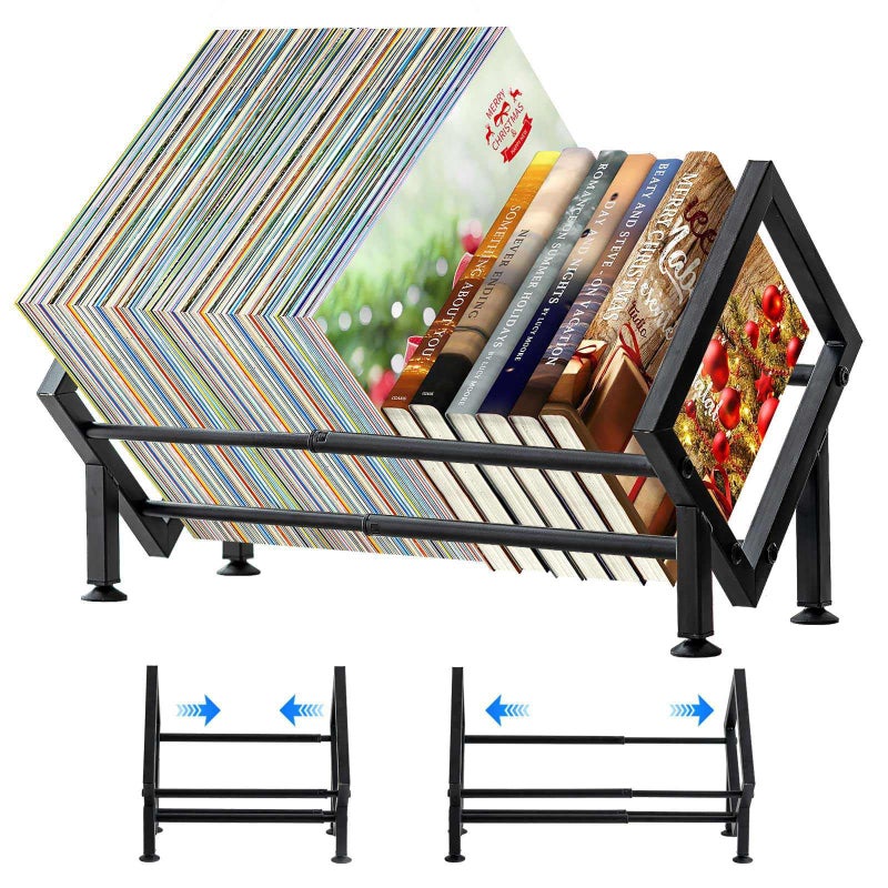 ENCIMART Adjustable Desktop Bookshelf for Desk Book Organizer, Tilting Tabletop Bookshelf in Office Home/Bedroom, Vinyl Record Storage Holder Book Rack for Magazine/CDs/Books/Vinyls Display (Patent Pending - Image 1