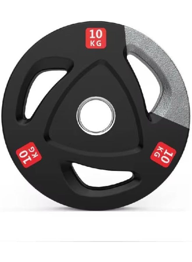 SportQ Tri-Grip Olympic Rubber Weight Plates - Single or Set, Barbell Discs for Crossfit, Strength Training, Gym Lifting, Workout, Heavy Duty Bar Plates - Image 5