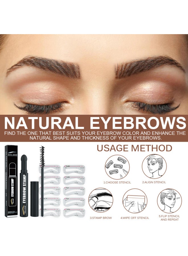 EELHOE Eyebrow Print Pen Fast Makeup Thrush Lazy Simple Waterproof With Eyebrow Card Natural Hairline Eyebrow Brush - Image 2