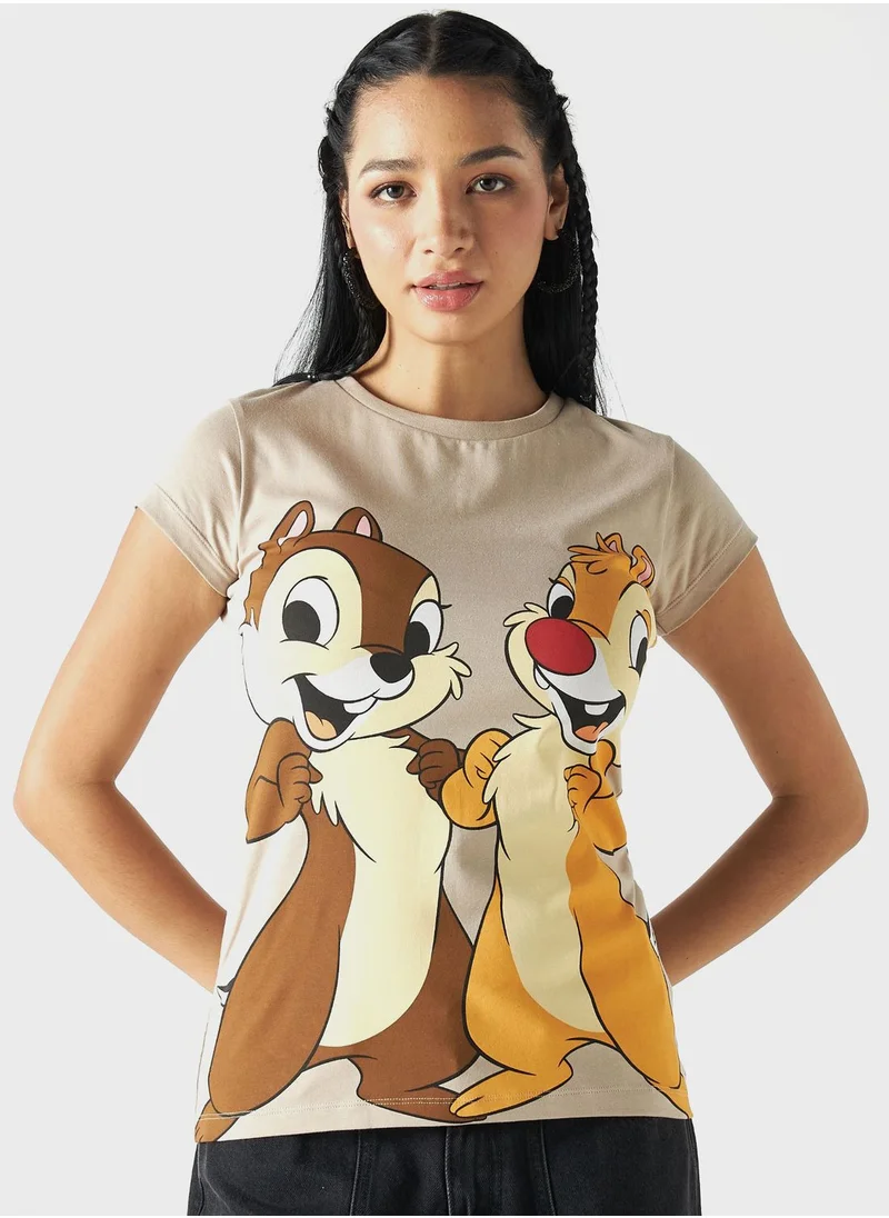 اس بي كاركترز Chip N Dale Print T-Shirt