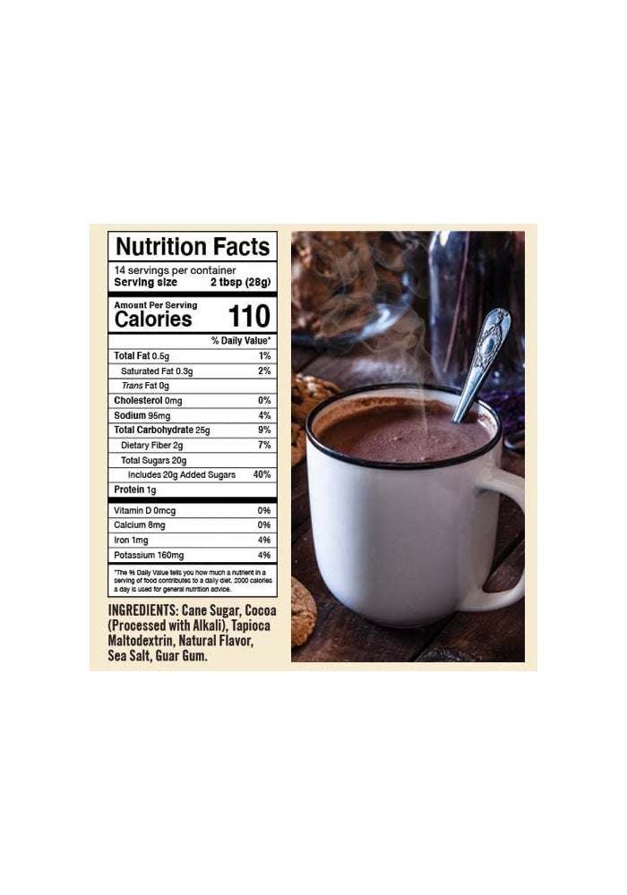 Natural Hot Chocolate Mix Variety Pack - Dairy-Free, Vegan Complete Mixes - Just Add Water - Pack of 2 (Classic Caramel Dark Chocolate & Double Dutch Dark Chocolate) 14 oz Each - Image 2