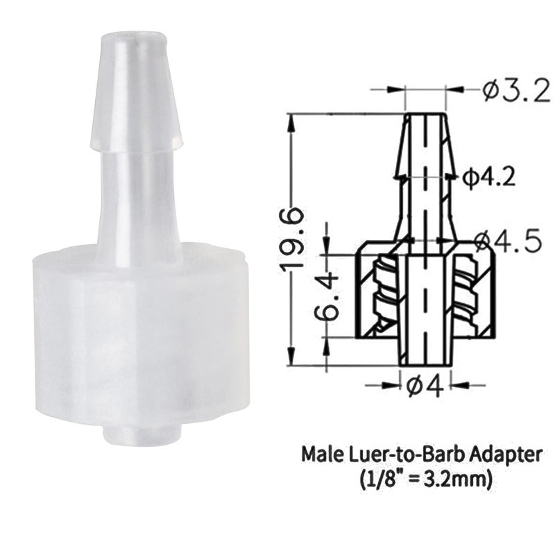 MEETOOT 10pcs Luer-to-Barb Adapter Male Luer with Lock Ring 1/8" Hose Barb Screw Quick Connector Plug 3.2mm for Laboratory Biochemical/Analytical Instruments and Food Machinery - Image 5
