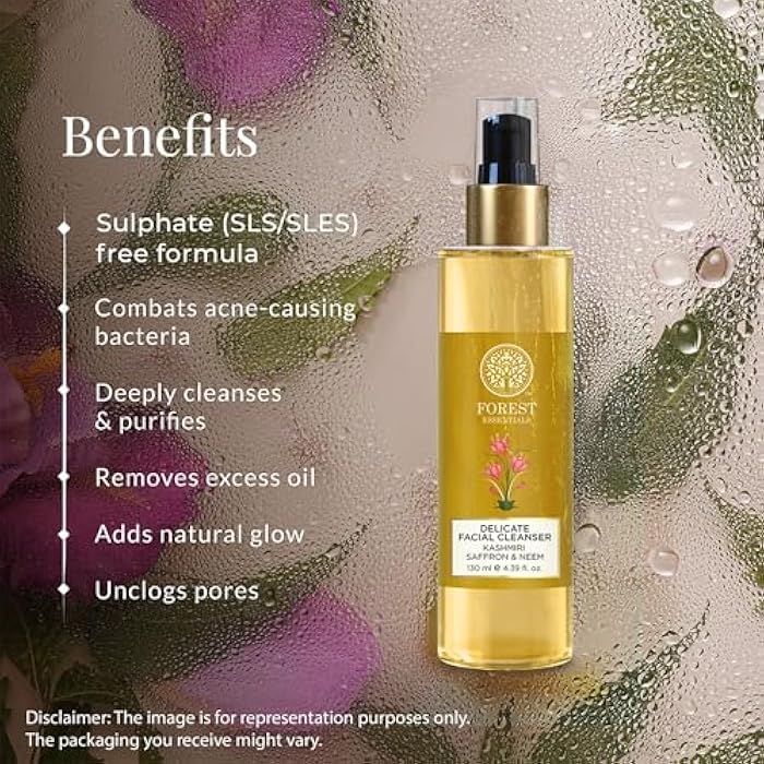 Forest Essentials Delicate Facial Cleanser Saffron and Neem 50 Milliliter - Image 2