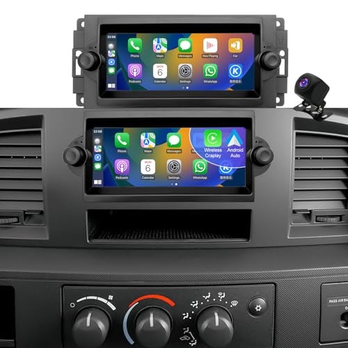 Aitrenlu Radio Upgrade for Dodge Ram 1500/2500/3500 2006-2008, Jeep Compass Patriot 2007-2008, Grand Cherokee 2005-2007, Chrysler 300/300c 2005-2007, Wireless CarPlay Android 6.86" Stereo Back Camera WiFi GPS - Image 1