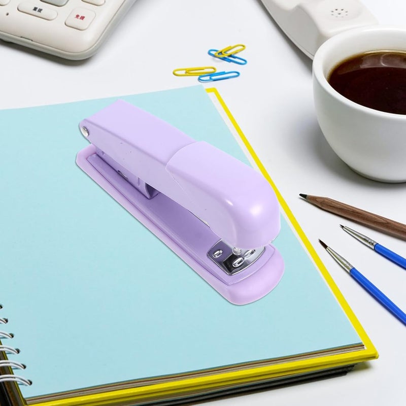 Plastic Desk Stapler Handheld 12# Office Stapler for Students and Teachers Lavender Purple for Home and School Use - Image 5