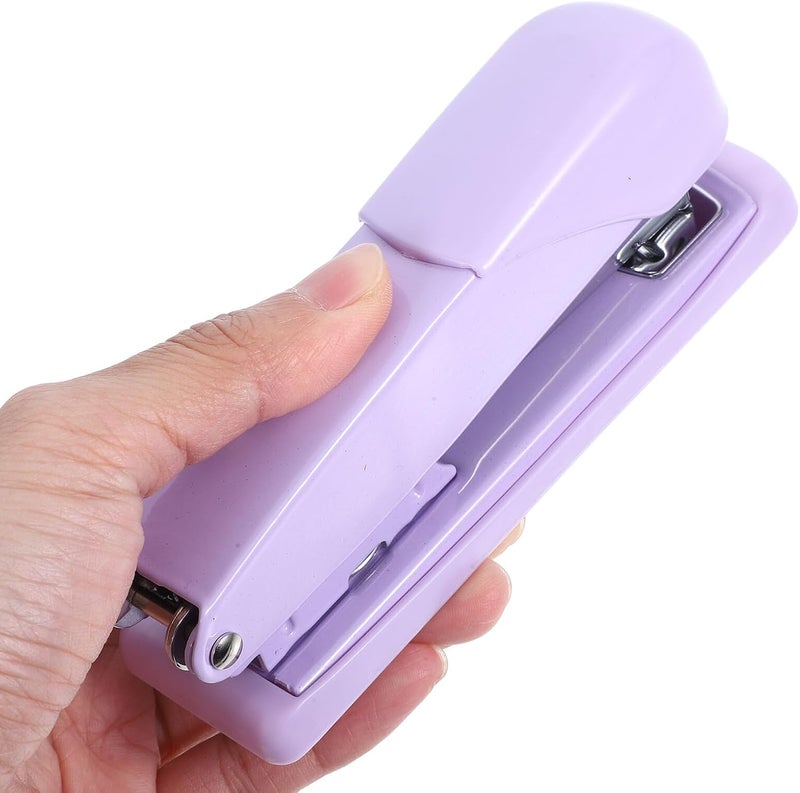 Plastic Desk Stapler Handheld 12# Office Stapler for Students and Teachers Lavender Purple for Home and School Use - Image 3