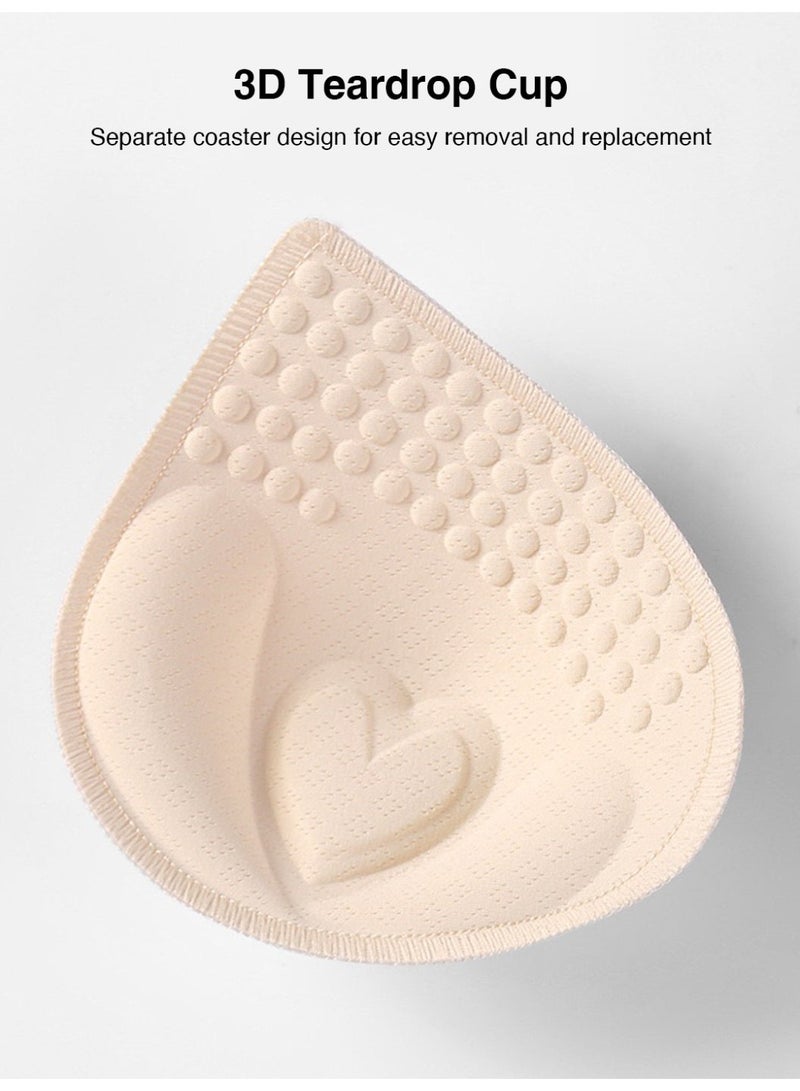 DEYVI 4cm Extra Thick Seamless Latex Enlargement Breast Pads for Women's Sports Vests Molded Cups Two-Piece Universal Breast Pads - Image 3