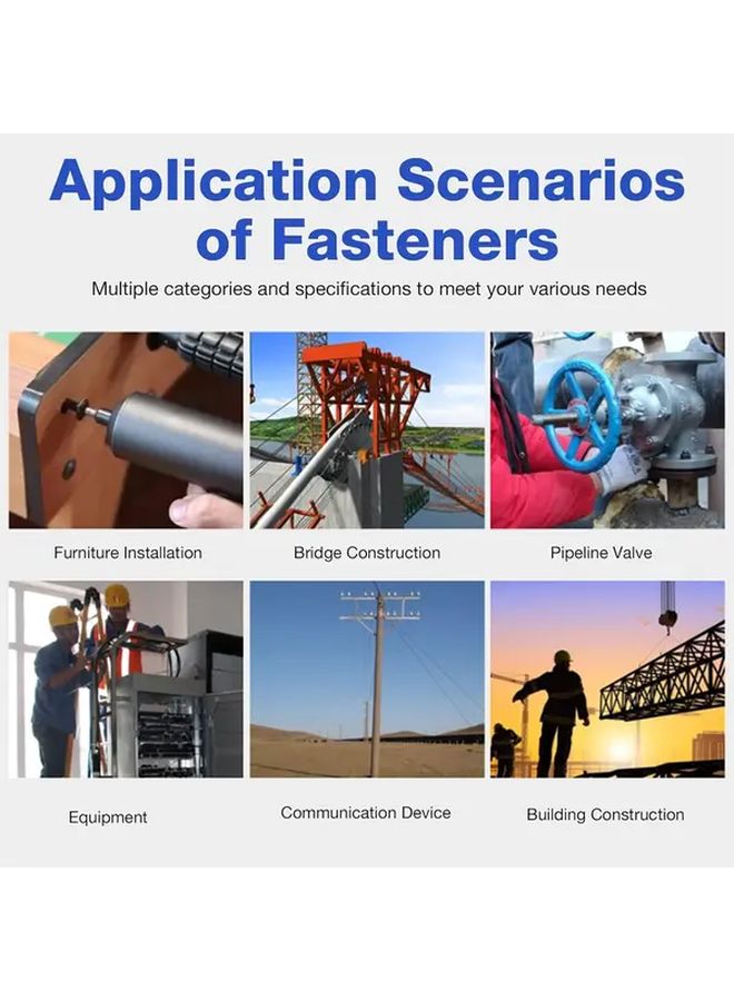 1000 قطعة براغي ذاتية التثبيت M2 برأس مسطح فضية مجموعة مثبتات الحفر الذاتي لأعمال النجارة - Image 4