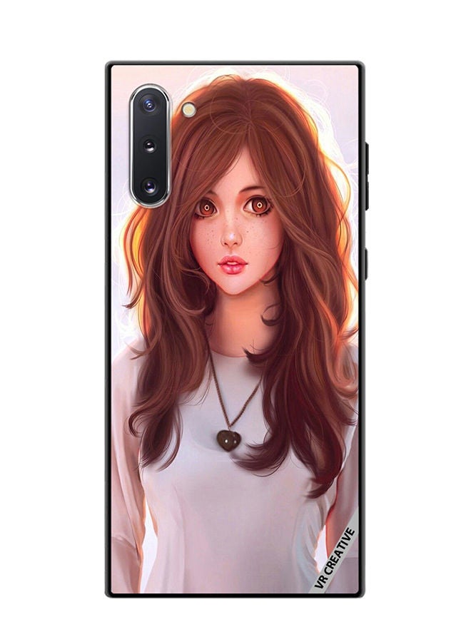 VR CREATIVE Protective Case Cover For Samsung Galaxy Note10 5G Girl With Curly Hair Design Multicolour - Image 1