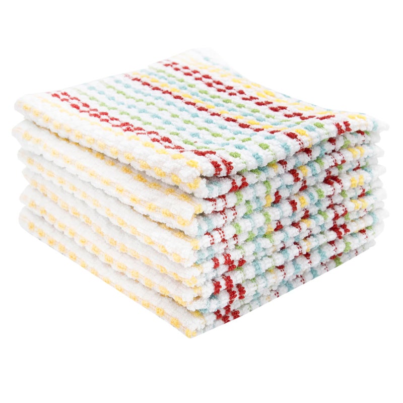 Ritz Pebble Bar Mop Towels: Highly Absorbent and Super Soft, 100% Cotton, Durable Super Absorbent Kitchen Bar Towels for Wiping Tables and Counters, 12x12, 6-Pack, Multi - Image 1