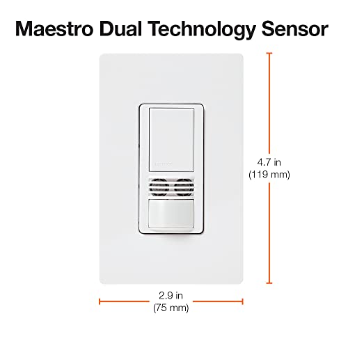 Lutron MS-A102-WH Maestro Dual Tech Occupancy Sensor Switch, no neutral required, 6 Amp Single-Pole, White - Image 5