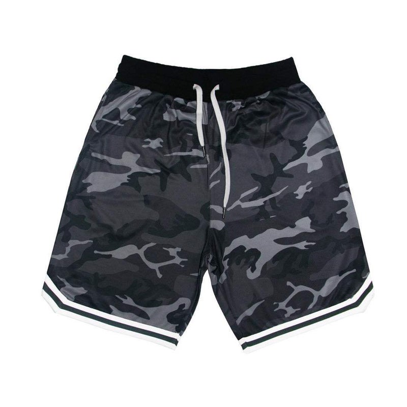 Generic Mens Fitness Shorts Mesh Breathable Basketball Shorts Running Sports Casual Pants Men black camouflage