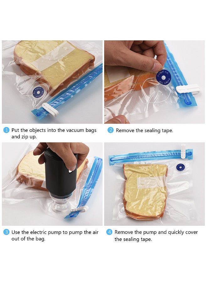 Generic - Electric Pump with Vacuum Storage Bags with USB Cable 5 Storage Bags Rechargeable Portable for Travel Home Use Save Space Black - Image 1