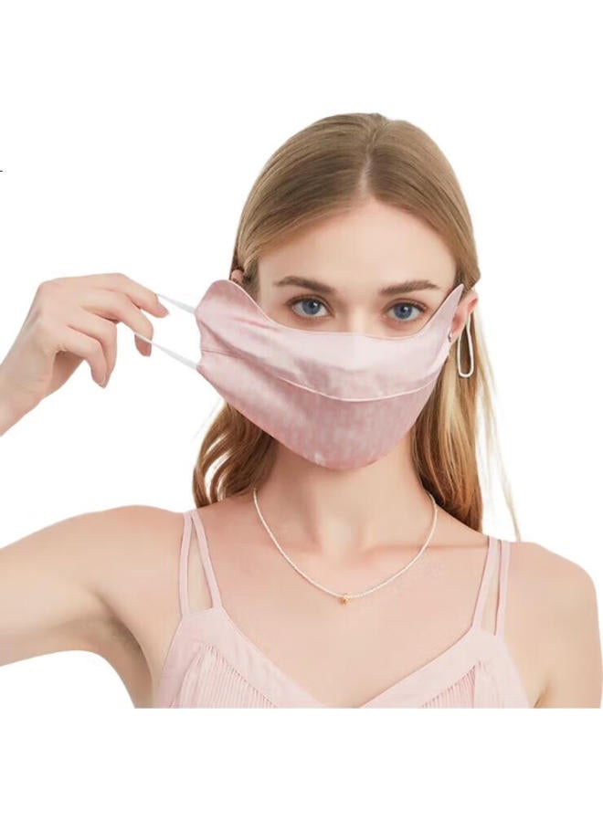 Elle 100% Silk Sun Protection Mask Women'S Sun Protection Eye Mask Uv Protection Mask Adjustable - Image 2