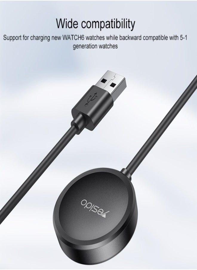 For Samsung Watch Yesido CA161 USB Magnetic Charger, Cable Length: 1m (Black)