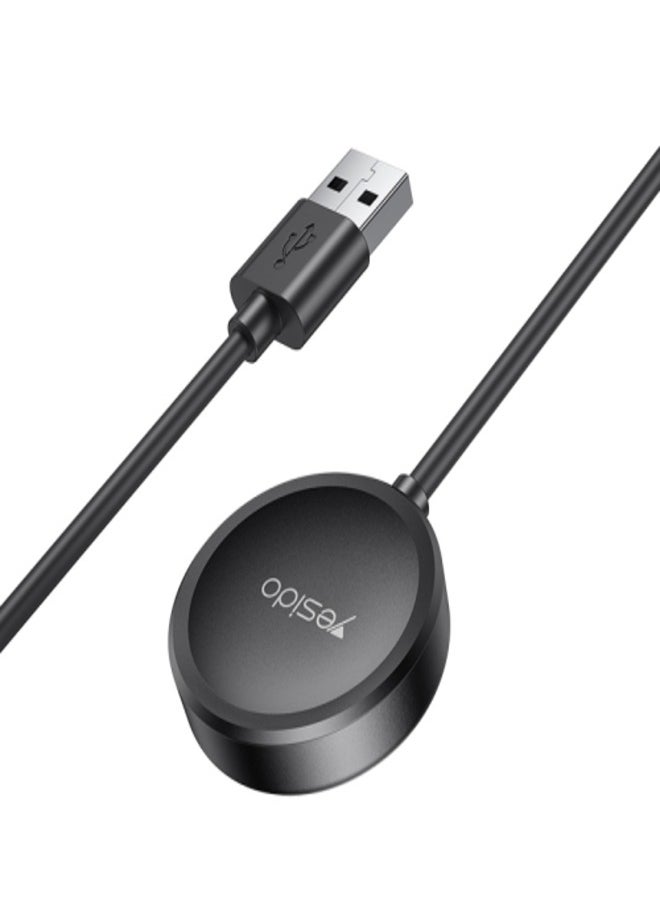 يسيدو شاحن مغناطيسي USB لساعة سامسونج Yesido CA161، طول الكابل: 1 متر (أسود)  - Image 1