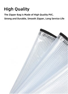 Teuuea 15PCS A4 Zipper File Document Bags Wallets, Tear-Resistant Plastic Mesh Folders Bags Pockets Pouch Storage, Waterproof Clear Letter Size Bags for School Office Travel Homework (34*23.5CM, Black)  - Image 2