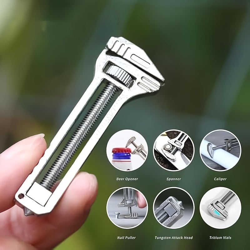 MySouqEg | Very Small Multifunctional Wrench Tool, Heavy Duty Pocket Tool with Bottle Opener, Caliper, Nail Puller, Wire Cutter, 9.2cm Compact Design, Manual Operation, Portable Multi-Tool - Image 2