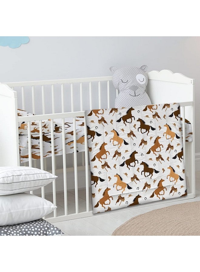 ARIGHTEX Horse 4 Piece Toddler Bedding Set with Cute Farm Animal - Includes Quilted Comforter, Fitted Sheet, Top Sheet, and Pillow Case for Girls Boys Bed - Image 2
