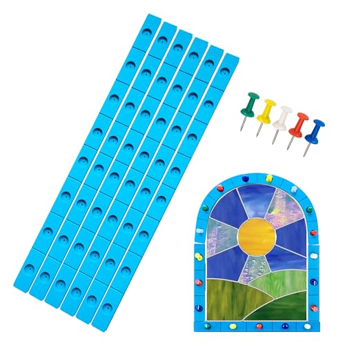 ARTKINGTO Layout Block System for Stained Glass Panels, Free to Bend, Easy for You to Layout of Straight Lines Or Any Degree Angles. 6 Pcs 12 Inch Heat Resistant Silicone - Image 1