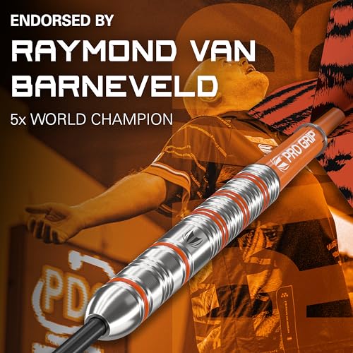 Target Darts طقم سهام دارت من تارجت - ريموند فان بارنيفيلد RVB 23G من التنجستن مع رؤوس فولاذية - 9 أعمدة برو جريب - 9 طائرات برو ألترا - محفظة دارت - قسيمة تطبيق عداد الدارت - Image 2