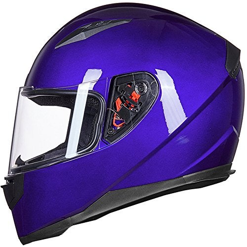 ILM Full Face Motorcycle Street Bike Helmet with Removable Winter Neck Scarf + 2 Visors DOT Model-JK313 (L, Blue) - Image 3