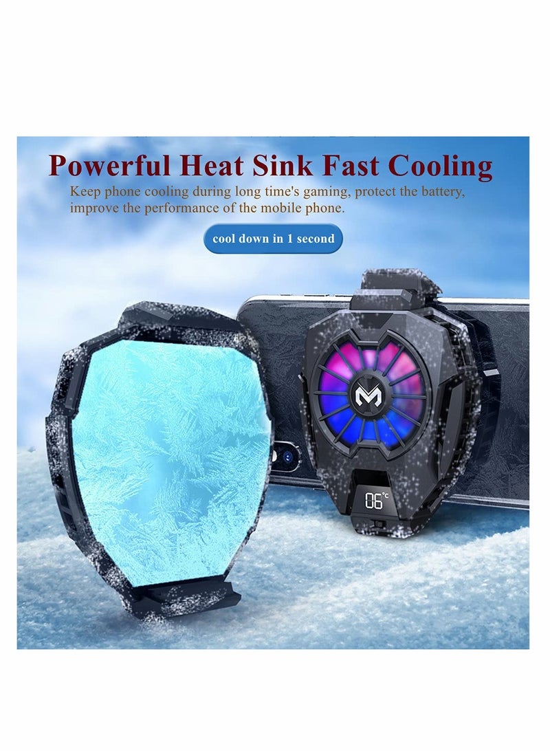 Beauenty Mobile Phone Cooler, Semi Conductor Heatsink Cellphone Cooling Fan for Gaming/Video Live/Vlog, Support 65-85mm Wide Smartphone Black Mobile Radiator Cooler - Image 2