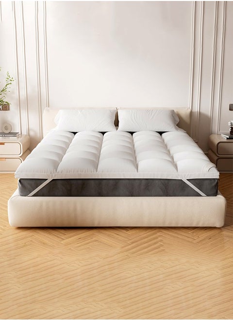 Memory Foam Mattress Topper Queen for Back Pain, 100% Cotton Extra Soft Pillow Top Mattress Topper, 2000GSM Fluffy Shredded Memory Foam Filled & Thicked Down Alternative-Lined