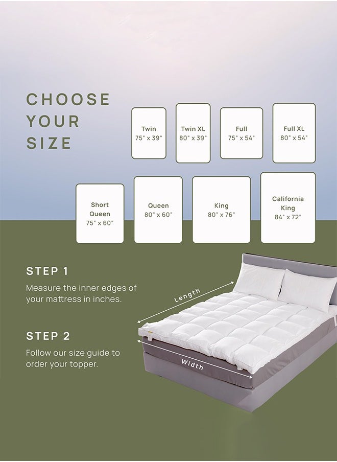 Arabest - Memory Foam Mattress Topper Queen for Back Pain, 100% Cotton Extra Soft Pillow Top Mattress Topper, 2000GSM Fluffy Shredded Memory Foam Filled & Thicked Down Alternative-Lined - Image 1