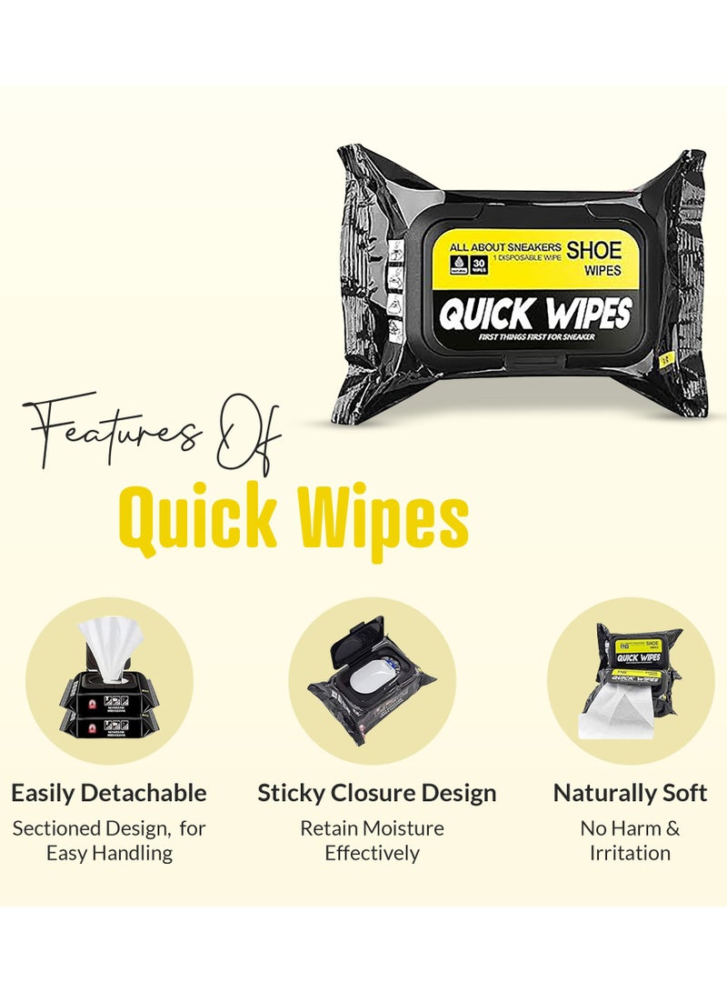 عبوتان (2) مناديل تنظيف الأحذية - 60 قطعة - مناديل سريعة لتنظيف الأحذية الرياضية - مناديل سفر قابلة للتخلص منها - تزيل الأوساخ والبقع - طبيعية - كبيرة الحجم - Image 4