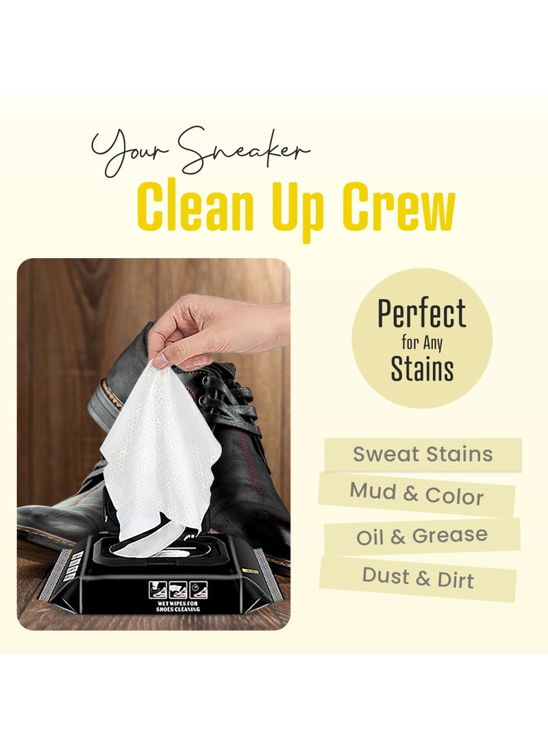عبوتان (2) مناديل تنظيف الأحذية - 60 قطعة - مناديل سريعة لتنظيف الأحذية الرياضية - مناديل سفر قابلة للتخلص منها - تزيل الأوساخ والبقع - طبيعية - كبيرة الحجم - Image 5