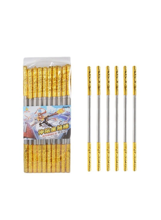Four-section Stainless Steel Golden Hoop Boxed Retractable Mini Golden Hoop Toy Monkey King Children's Small Golden Hoop-Color:Four-section Stainless Steel Telescopic Golden Hoop Boxed  - Image 2