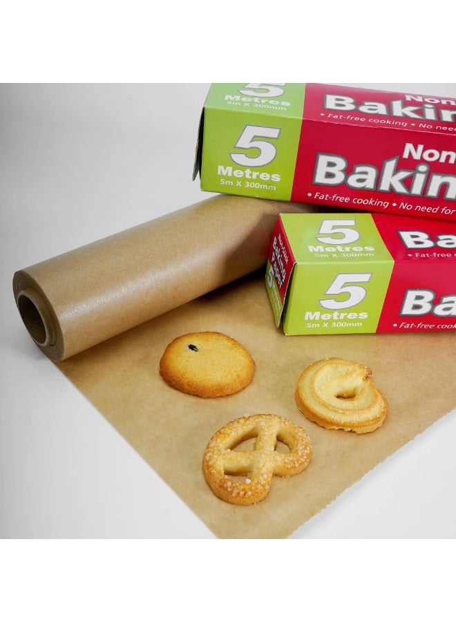 ورق زبدة غير لاصق مطبوع تصميم جريدة 5 متر × 30 سم - مقاوم حرارة 450F للفرن وفرن الهواء - Image 1