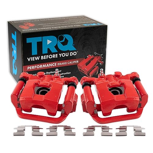 TRQ Rear Performance Brake Caliper Set Red Compatible with 2002-2022 Nissan Altima 2003-2022 Maxima - Image 2