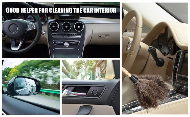 iHUFeather Ostrich Feather Duster 14 inch Feather Duster Fluffy Natural Genuine Ostrich Feathers with Wooden Handle and Eco-Friendly Reusable Handheld Ostrich Feather Duster for Cleaning Supplies - Image 5