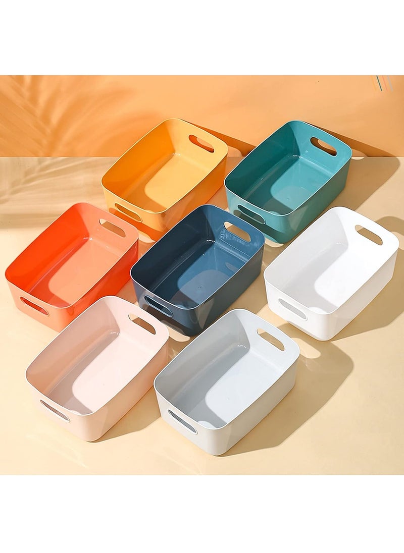 wolpin wolpin 3 Pieces Plastic Storage Basket Multipurpose Colorful for Kitchen Home Organiser Box for Wardrobe Fruits Vegetables Toys Stationary items 303 x 20 x 12 cm  - Image 5