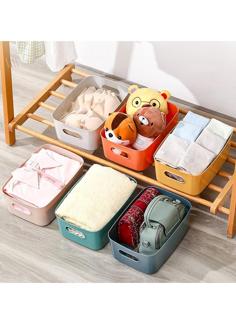 wolpin wolpin 3 Pieces Plastic Storage Basket Multipurpose Colorful for Kitchen Home Organiser Box for Wardrobe Fruits Vegetables Toys Stationary items 303 x 20 x 12 cm  - Image 4
