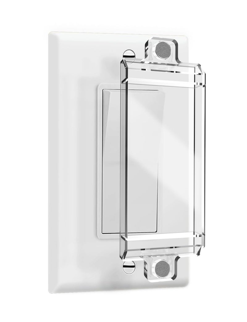 Magnetic Switch Covers ILIVABLE Light Switch and Outlet Cover for Flat Modern Switches Not Child Proof Clear 4 Pack