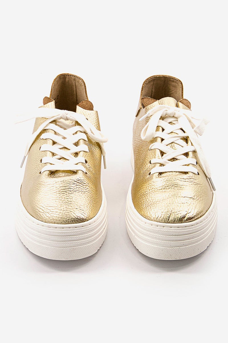 Sam Edelman Women Lace Up Pippy Casual Shoes, Gold - Image 3