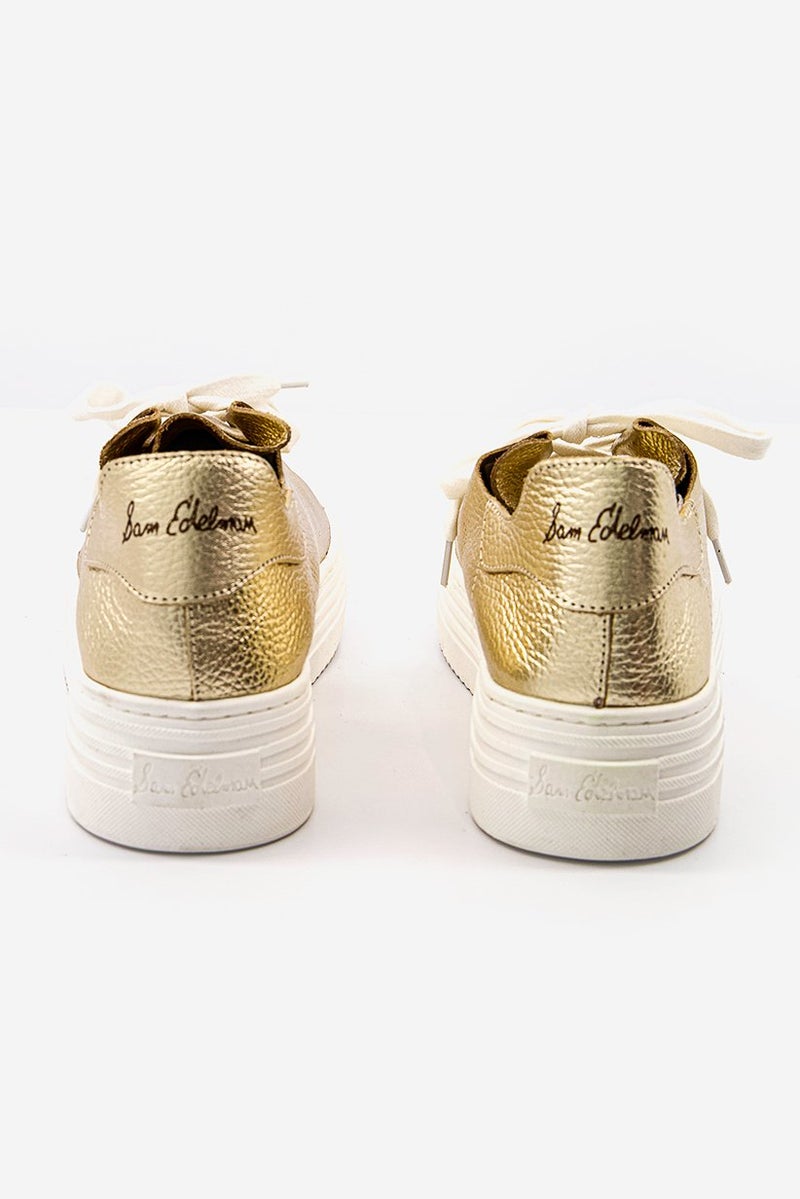 Sam Edelman Women Lace Up Pippy Casual Shoes, Gold - Image 4