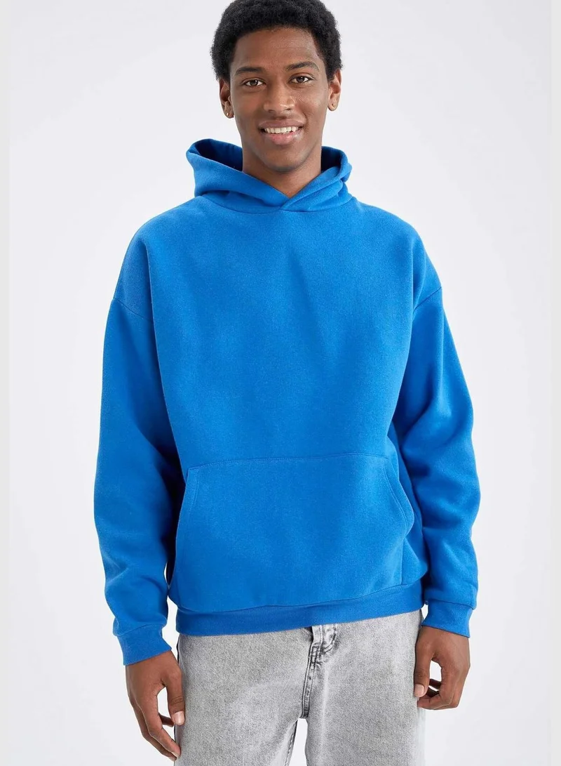 DeFacto Man Oversize Fit Hooded Long Sleeve Knitted Sweat Shirt