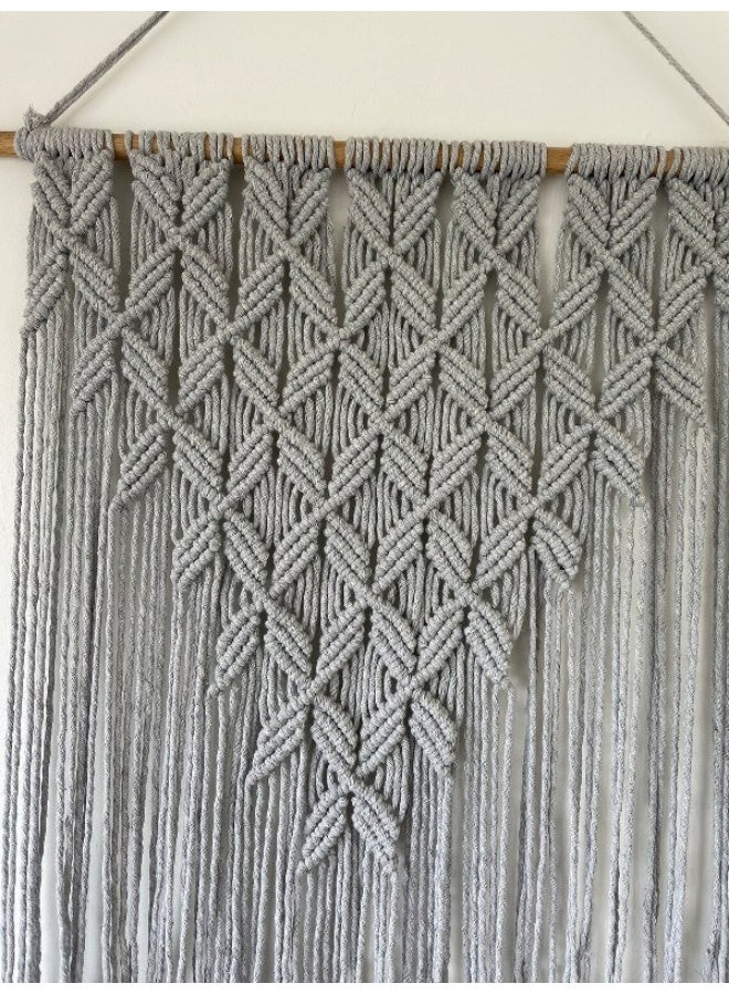 Home Gallery Grey Macrame Wall Hanging Handmade  - Image 3