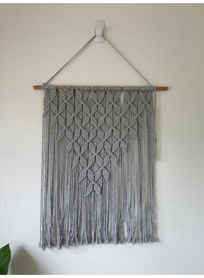 Home Gallery Grey Macrame Wall Hanging Handmade  - Image 2