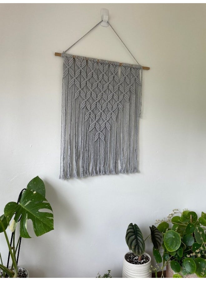 Home Gallery Grey Macrame Wall Hanging Handmade  - Image 5
