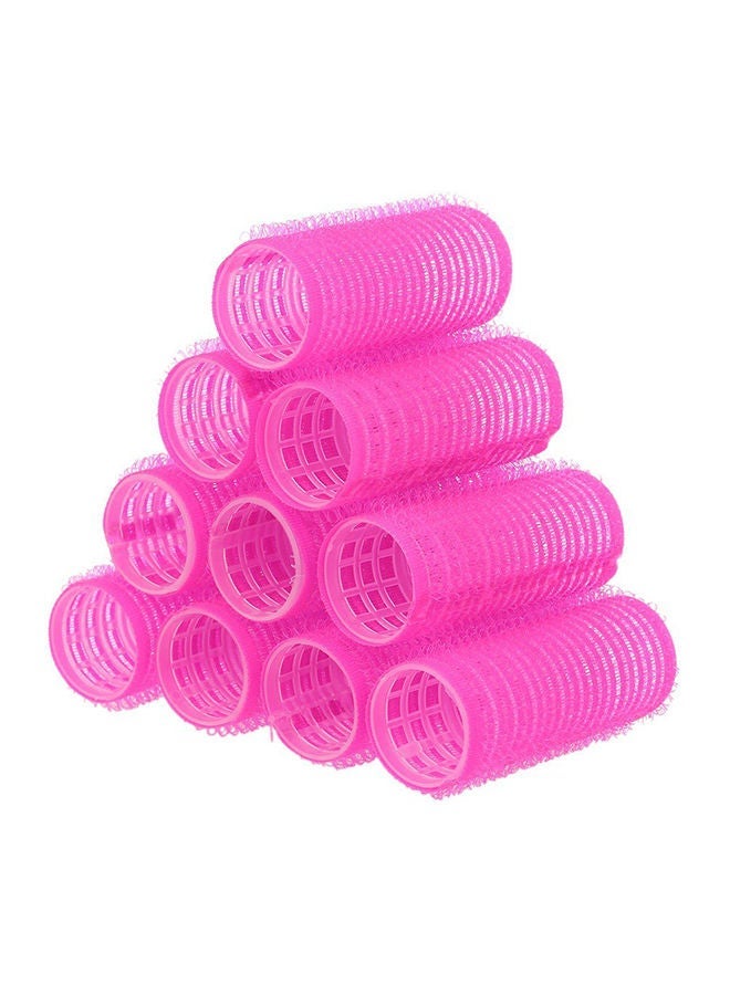 NIBEMINENT 10-Piece Large Self Grip Hair Curl Roller Pink - Image 1