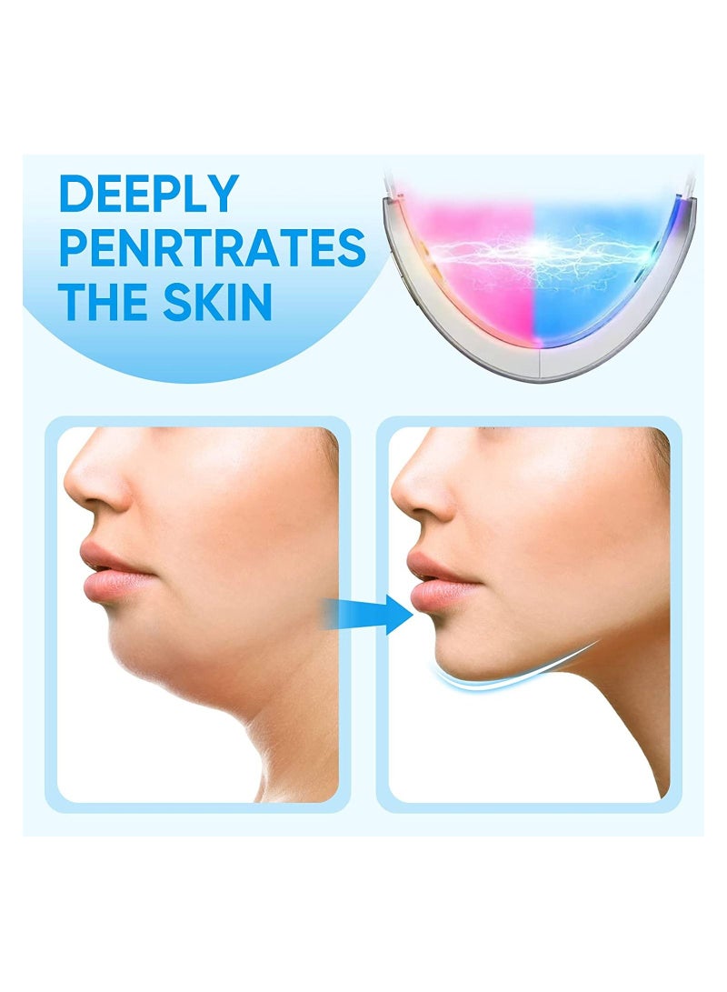 NIBEMINENT Double Chin Reducer Machine, Electric Face Lift Device Beauty Belt Removal Skin Lifting Instrument with Blue Light and Red - Image 4